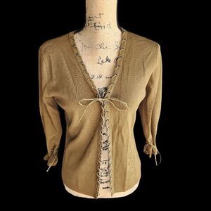 Joseph A. Cardigan Womens‎ SZ Large Corded Vintage Y2K Western Streetwear Urban